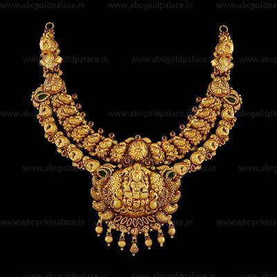 22 KT GOLD RED ANTIQUE NECKLACE